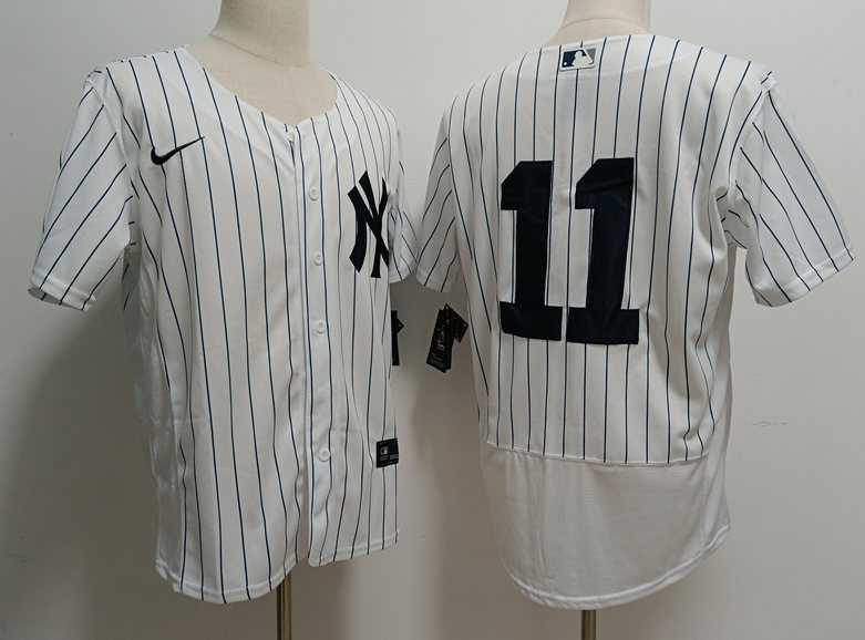 Men%27s New York Yankees #11 Anthony Volpe White Stitched Flex Base Nike Jersey->new york yankees->MLB Jersey